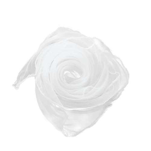 Geardeangloow Quadratische Schals aus Gaze, Kopftuch, Haarschmuck, trendiges Party-Accessoire, Kindergarten, Kinderkleidung für Bühnenauftritte, Weiß, 60 x 60 cm von Geardeangloow