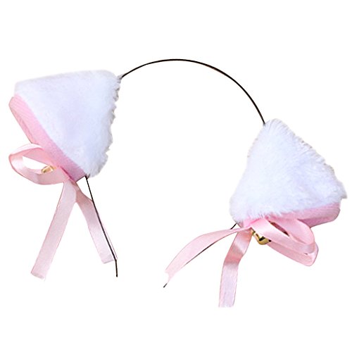 Geardeangloow Tier-Cosplay-Katzenohren-Haarreif mit Glöckchen, Weiß Geardeangloow Tier-Cosplay-Katzenohren-Haarreif mit Glöckchen, Weiß von Geardeangloow