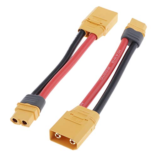 Geardeangloow XT60-Buchse auf XT90-Stecker, 10 AWG-Stecker, Adapter, Silikon, 100 mm, 2 Stück von Geardeangloow