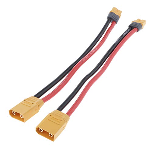 Geardeangloow XT60-Buchse auf XT90-Stecker, 10 AWG-Stecker, Adapter, Silikon, 200 mm, 2 Stück von Geardeangloow
