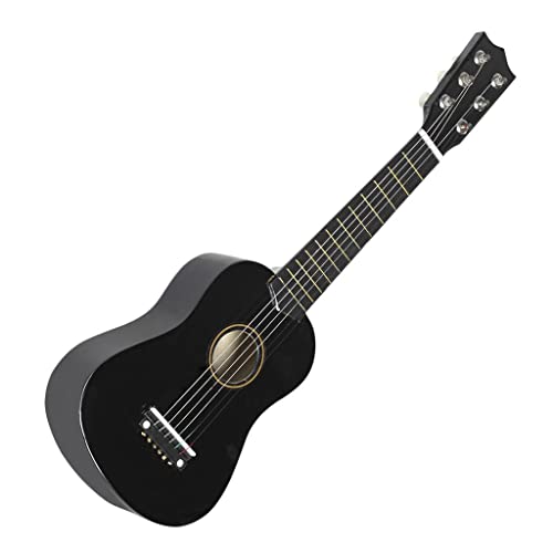 Mini Akustikgitarre, 53,3 cm, 6 Saiten, Musikinstrument, Geschenk, Schwarz, 53,3 cm von Geardeangloow