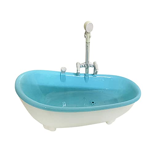 Miniatur-Puppenhaus-Badewanne, Spielzeug für 30,5 cm große Puppe, Blau von Geardeangloow