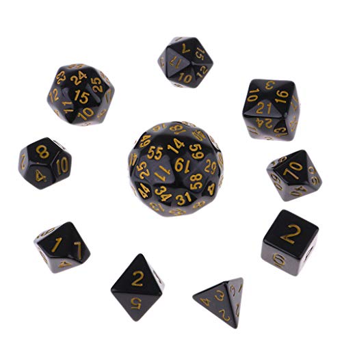 Polyedrisches Würfel-Set, Acryl, Tischspiel, Party-Spiel, Zubehör, Gelb, 10-teilig Polyedrisches Würfel-Set, Acryl, Tischspiel, Party-Spiel, Zubehör, Gelb, 10-teilig von Geardeangloow