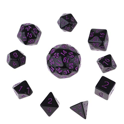 Polyedrisches Würfel-Set, Acryl, Tischspiel, Party-Spiel, Zubehör, Violett, 10-teilig Polyedrisches Würfel-Set, Acryl, Tischspiel, Party-Spiel, Zubehör, Violett, 10-teilig von Geardeangloow