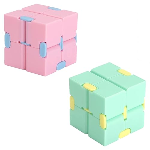 Gearmax 2 Stück Unendlicher Würfel,Infinity Cube Anti Stress Spielzeug, Magische Blöcke Würfel Dekompression Spielzeug, Unendlicher Flip Würfel für Tötungszeit, für Erwachsene und Kinder von Gearmax