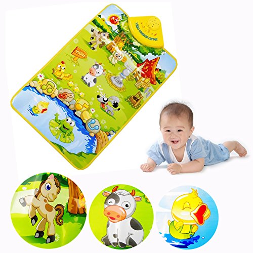 Gearmax Musical Musik Farm Kind Spielen Klavier Bauernhof Baby Matte Tier Pädagogische Weich Kick Spielzeug Geschenk Teppich Play Mat von Gearmax