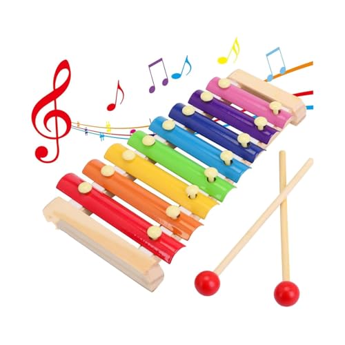 Gearmax Das Bunte Glockenspiel-Set Von Glockenspiel Für Kinder Glockenspiel Harmonisches Xylophon 8-Note 8 Töne Aus Holz Musikinstrument Für Mädchen Und Jungen Ab 1 Jahren von Gearmax