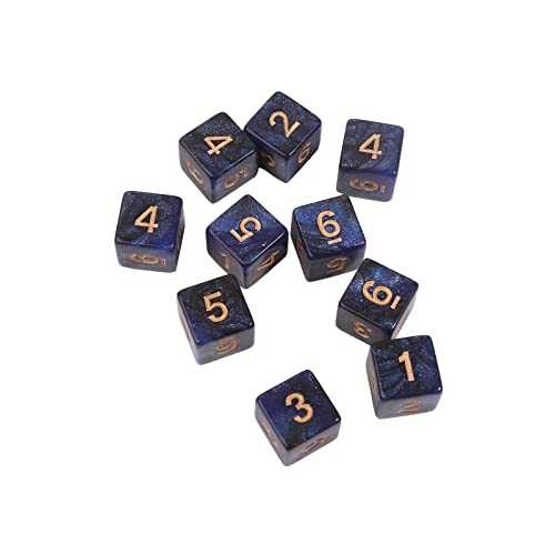 10pcs/Set Pearisierte 15 Mm Acryl Dices Spieleprops Bildungsspielzeug Für Kinder Farbenfrohe Square Corner Digitale Kits Glitzer von Geavonyg