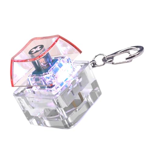 1PC 1-Taste LED Light Tastaturklicks Spielzeugschlüsselkap Tester Für Stressabbau Und Sensorische Spiele Semi Clear Relaxation Tool Für Angstzustände von Geavonyg