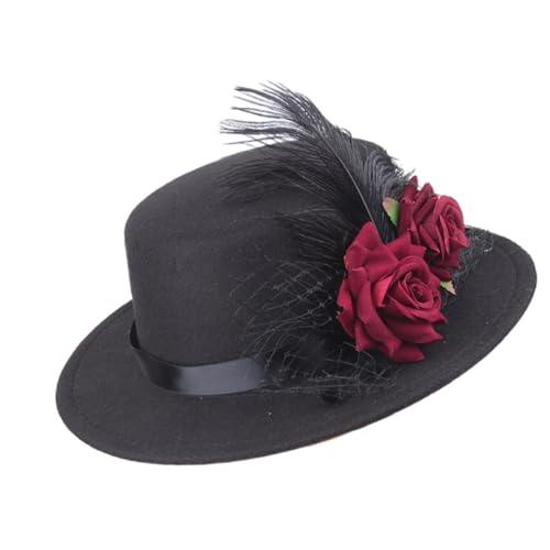Geavonyg Sterevunk Victorian Hat Halloween Cosplay Kostümzubehör Vintage Flowered Party Hüte Für Cocktail Victorian Steampunk Top von Geavonyg