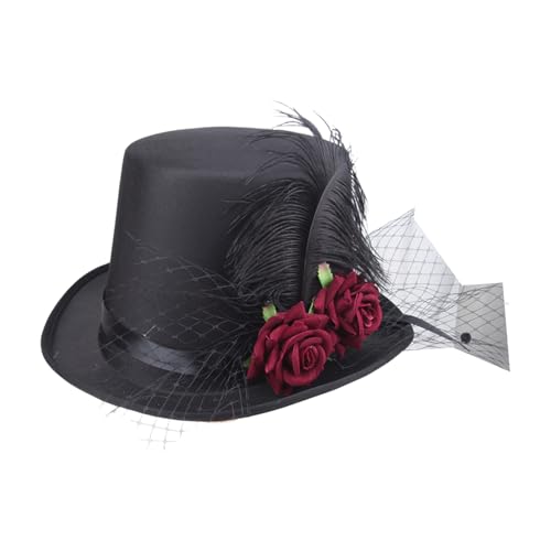 Geavonyg Sterevunk Victorian Hat Halloween Cosplay Kostümzubehör Vintage Flowered Party Hüte Für Cocktail Victorian Steampunk Top von Geavonyg