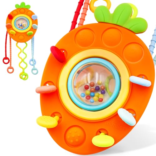 Spielzeug ab 6 Monate - Spielzeug ab 1 Jahr - Motorikspielzeug - Montessori Spielzeug Baby - Sensorik Spielzeug Baby - Zugschnur Spielzeug - Greifball für Babys - Geschenke für Kinder ab 6 Monaten von Gebrazy