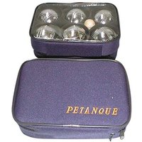 Boule Set Petanque mit Tasche lila/silber 10 Teile von Gebro