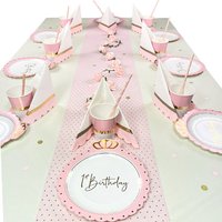 1. Geburtstag Tischdeko Set Mädchen bis 16 Gäste - Prinzessin von Geburtstagsfee
