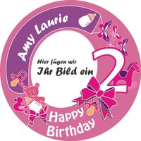 2. Geburtstag Tortenaufleger mit Foto und Name – rund, E14 2. Geburtstag Tortenaufleger mit Foto und Name – rund, E14 von Geburtstagsfee