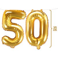 50. Geburtstag, Zahlenballon Set 5 & 0 in gold, 35cm hoch von Geburtstagsfee