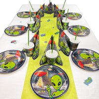 Alien Tischdeko Set bis 16 Kinder, Weltraum Party, 94-teilig Alien Tischdeko Set bis 16 Kinder, Weltraum Party, 94-teilig von Geburtstagsfee