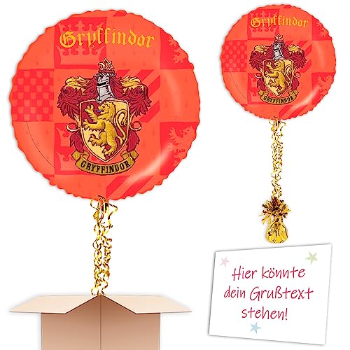 Ballongas gefüllter Ballon als Ballongruß zum Kindergeburtstag "Harry Potter" 35cm mit Schmuckbändern und Ballongewicht fertig zum verschenken oder versenden an eine andere Lieferadresse von Geburtstagsfee