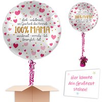 Ballonversand inkl. Helium, Bänder, Gewicht "100% Mama" Ballonversand inkl. Helium, Bänder, Gewicht "100% Mama" von Geburtstagsfee