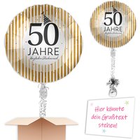 Ballonversand inkl. Helium, Bänder, Gewicht Helium Goldenen Hochzeit 50 von Geburtstagsfee