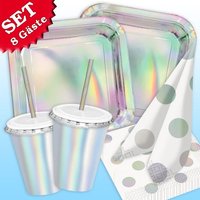 Basic Set "Schimmernd", 50 tlg, für 8 Gäste von Geburtstagsfee