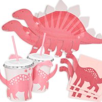 Basicset pinker Dinosaurier, 50-teilig für 8 Kids von Geburtstagsfee