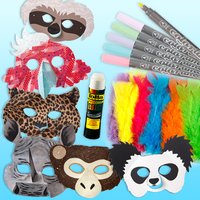 Bastelset "Exotische Tiermasken", für 6 Kids Bastelset "Exotische Tiermasken", für 6 Kids von Geburtstagsfee
