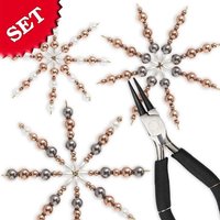 Bastelset Perlensterne "Copper", über 300 Perlen +Metalldraht +Rundzange