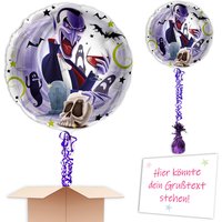 Befüllter Ballon Halloween Dracula Gruselparty verschenken von Geburtstagsfee