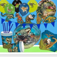 Dinosaurier Mottopartyset XL, 66-teilig mit Tisch- und Raumdekoration