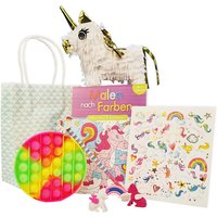 Einhorn Geschenkset, 7-tlg. mit Mini-Pinata, Sticker, Heft uvm. Einhorn Geschenkset, 7-tlg. mit Mini-Pinata, Sticker, Heft uvm. von Geburtstagsfee