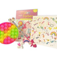 Einhorn Mitgebselset, 5-tlg. u.a. mit Heft, Sticker, Stift von Geburtstagsfee