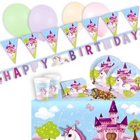 Einhorn Mottoset, 50-tlg., für 8 Kids Einhorn Mottoset, 50-tlg., für 8 Kids von Geburtstagsfee