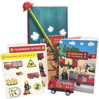 Feuerwehr Geschenk-Set, 6-tlg. u.a. mit Feuerwehrauto u.v.m. von Geburtstagsfee