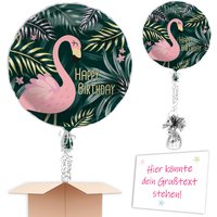 Flamingo Luftballon Happy Birthday schwebt aus der Box – komplett Flamingo Luftballon Happy Birthday schwebt aus der Box – komplett von Geburtstagsfee