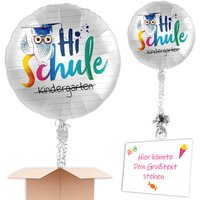 Folienballon Einschulung "Hi Schule" mit Eulenmotiv gefüllt u. Karte Folienballon Einschulung "Hi Schule" mit Eulenmotiv gefüllt u. Karte von Geburtstagsfee