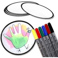 Frisbees Bastelset, 11-teilig, mit 5 Wurfscheiben zum selber Bemalen Frisbees Bastelset, 11-teilig, mit 5 Wurfscheiben zum selber Bemalen von Geburtstagsfee