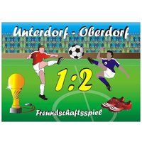Fußball Tortenaufleger eckig, für Siegesfeier, Spielstand aufdruckbar, ZA5