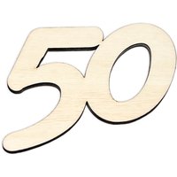 Geburtstagszahl Holz 50. Geburtstag zum Weiterverarbeiten, Basteln & Bemalen, Größe: 10cm von Geburtstagsfee