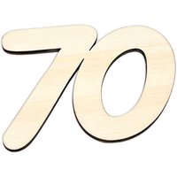 Geburtstagszahl Holz 70. Geburtstag zum Weiterverarbeiten, Basteln & Bemalen, Größe: 10cm von Geburtstagsfee