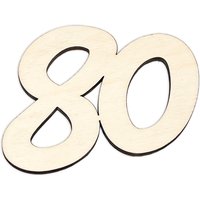 Geburtstagszahl Holz 80. Geburtstag zum Weiterverarbeiten, Basteln & Bemalen, Größe: 10cm von Geburtstagsfee