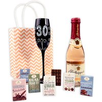 Geschenkset 30. Geburtstag mit Sektglas, Rotkäppchen rosè und Schokolade von Geburtstagsfee