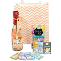 Geschenkset "Bestandene Prüfung" mit Rotkäppchen rosè, Anhänger, Schokolade & Fruchtgummis von Geburtstagsfee