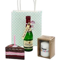 Geschenkset "Happy Birthday": Rotkäppchen, Kerze, Anhänger & Pralinen von Geburtstagsfee