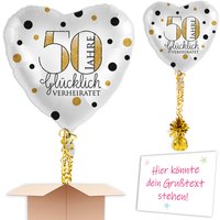 Gratulieren zur Goldenen Hochzeit mit Ballon  "Glücklich verheiratet" von Geburtstagsfee
