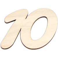 Größe: 29cm, 10. Geburtstag - Zahl aus Holz zum Weiterverarbeiten, Basteln & Bemalen von Geburtstagsfee
