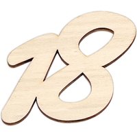 Größe: 7cm, 18. Geburtstag - Zahl aus Holz zum Weiterverarbeiten, Basteln & Bemalen von Geburtstagsfee