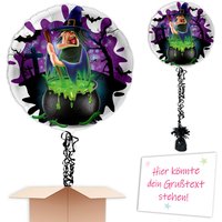 Halloween Heliumballon Gruselige Hexe verschicken m. Schmuckband+Karte von Geburtstagsfee