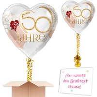 Helium Ballon gefüllt bestellen Ballongruß in Herzform zur Goldhochzeit, 35cm x 33cm Helium Ballon gefüllt bestellen Ballongruß in Herzform zur Goldhochzeit, 35cm x 33cm von Geburtstagsfee