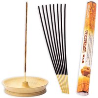 Hölzerner Räucherstäbchenhalter mit 20 Palo Santo Räucherstäbchen von Geburtstagsfee